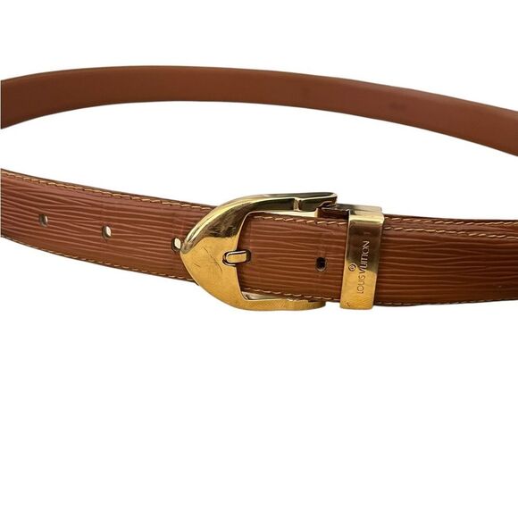 Louis Vuitton Brown Belt with Gold Buckle - Picture 14 of 15